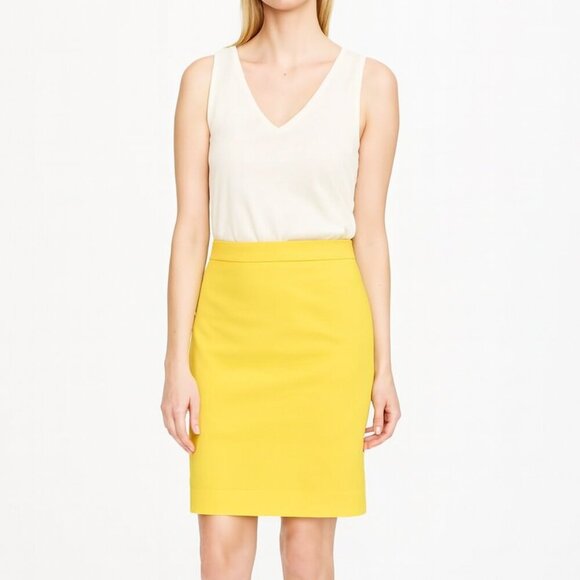 J.Crew No.2 Yellow Pencil Skirt Women's Sz 16 - Picture 1 of 8
